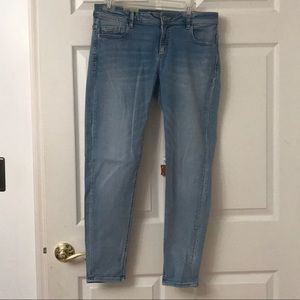 Zara Mid Rise Skinny Light Wash Jeans